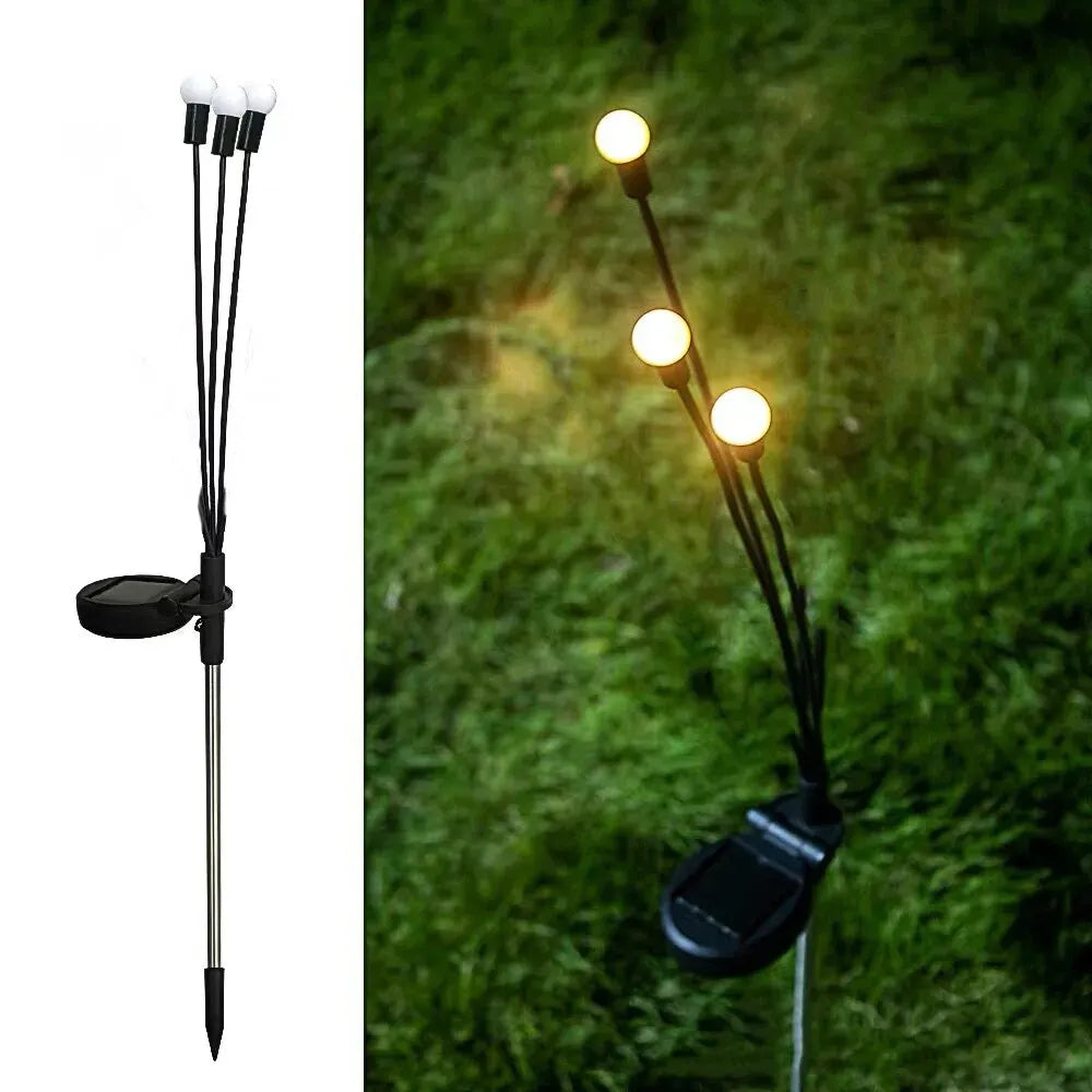 Solar-powered Firefly Garden Light - Three-headed LED Lamp for Outdoors | Bowlift