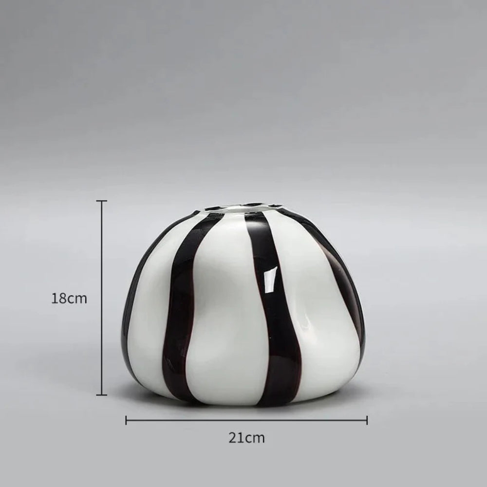 BowLift | Thurid Glass Striped Pumpkin Vase