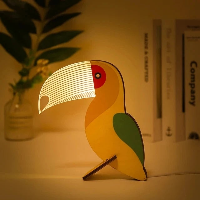 BowLift | Animal LED Night Light Wooden Acrylic Table USB Lights