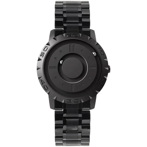 BowLift | Magnetic ball watch with stainless steel case & mesh bracelet - Futuristic time display for technology lovers