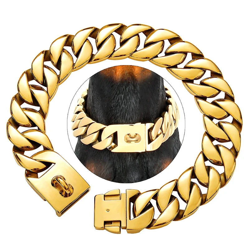 BowLift | KrachtNeck Metal Dog Collar – Sturdy Stainless Steel Collar for Large Dogs