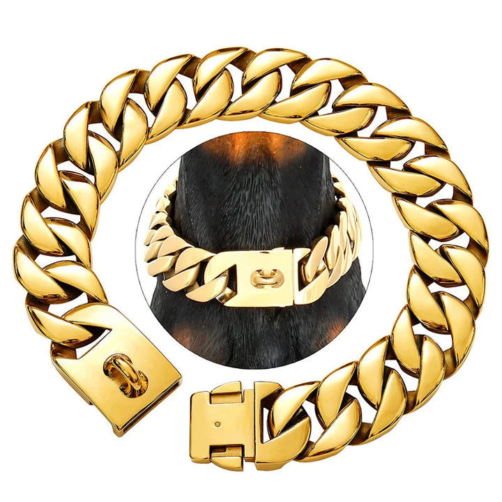 BowLift | KrachtNeck Metal Dog Collar – Sturdy Stainless Steel Collar for Large Dogs