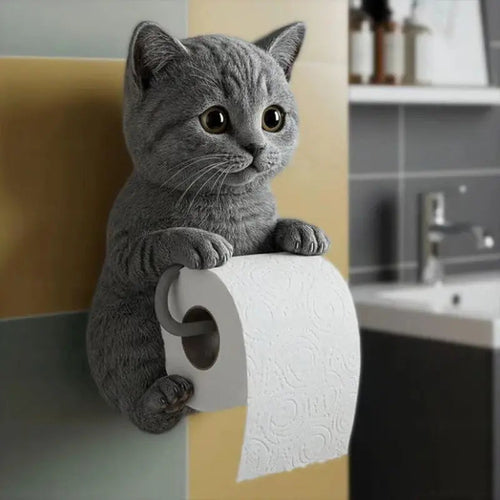BowLift | CatCharm Toilet Paper Holder – Playful Wall Holder with Resin Cat Head