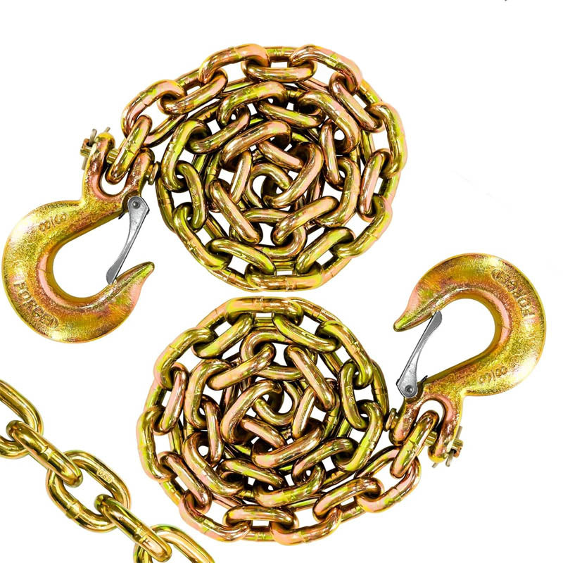 BowLift | 2 Pack Tow Chain 3/8" Trailer Safety Chains G80 Tow Chains with G70 Clevis Safety Hooks 35" length 27000 lbs Break Strength 7100 lbs