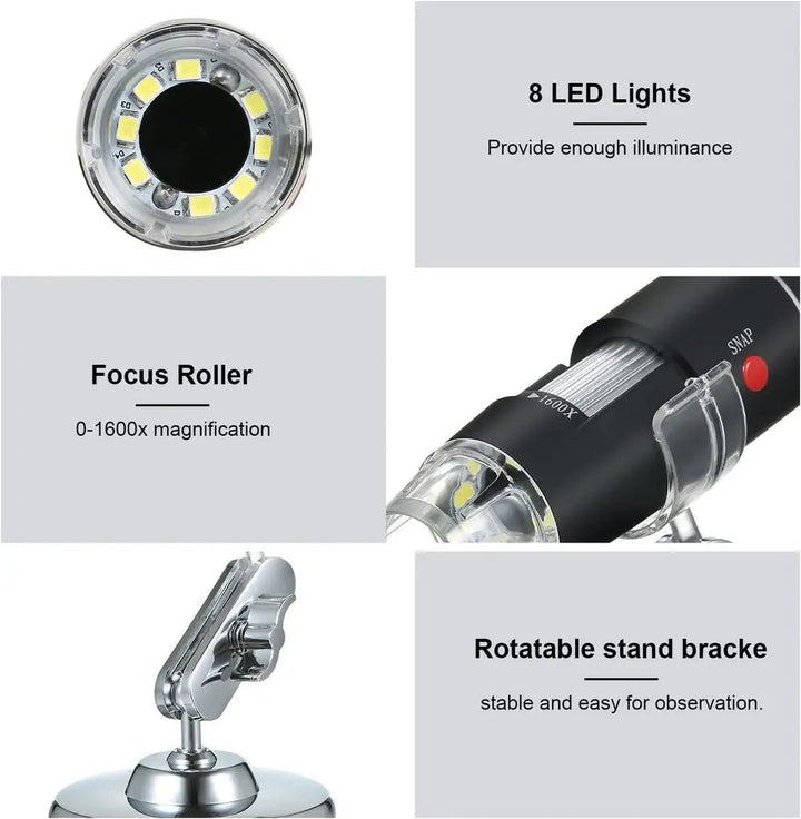 BowLift | Portable digital camera microscope with 1600x zoom