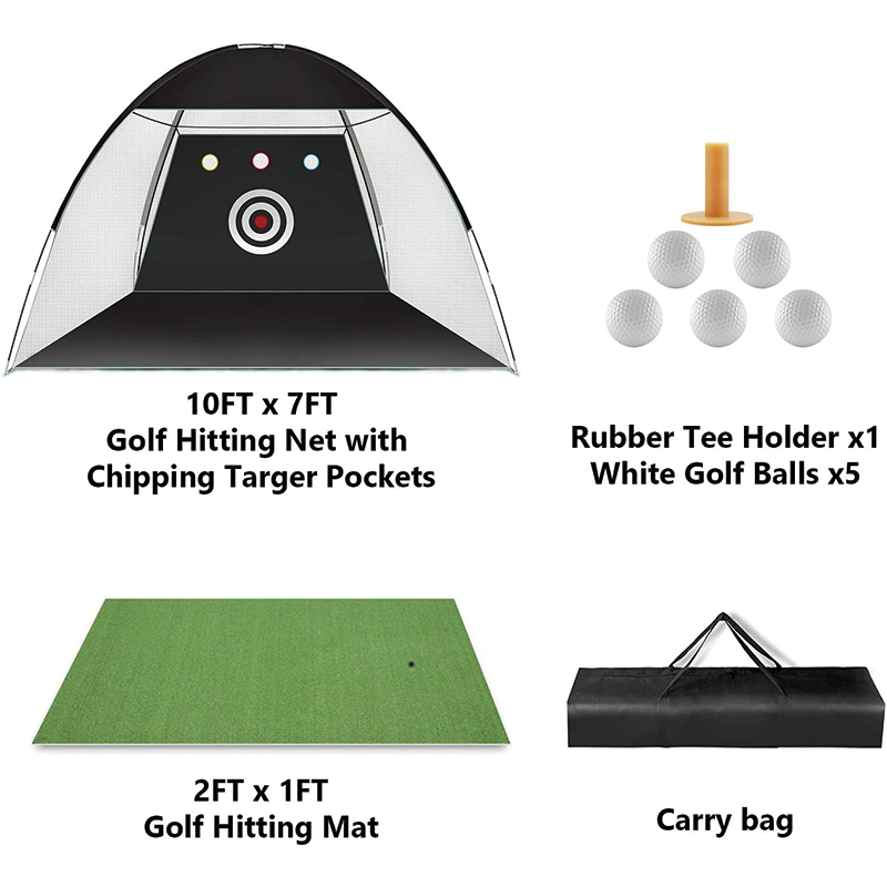 BowLift | Golf Net, 10x7ft Indoor Outdoor Home Golf Swing Training with Target and Carry Bag, for Men, Golf Lovers, Backyard Driving Chipping