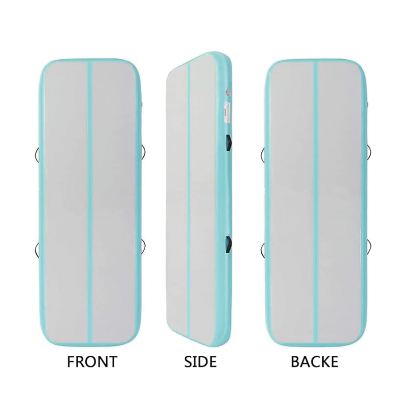 BowLift | Inflatable Gymnastics Mat, 4 inch Thickness Inflatable Gymnastics Tumbling Mat, Tumble Track with Electric Pump,Training Mats for Home Use/Gym/Yoga/Cheerleading/Beach/Park/Water, 10 ft, Mint Green