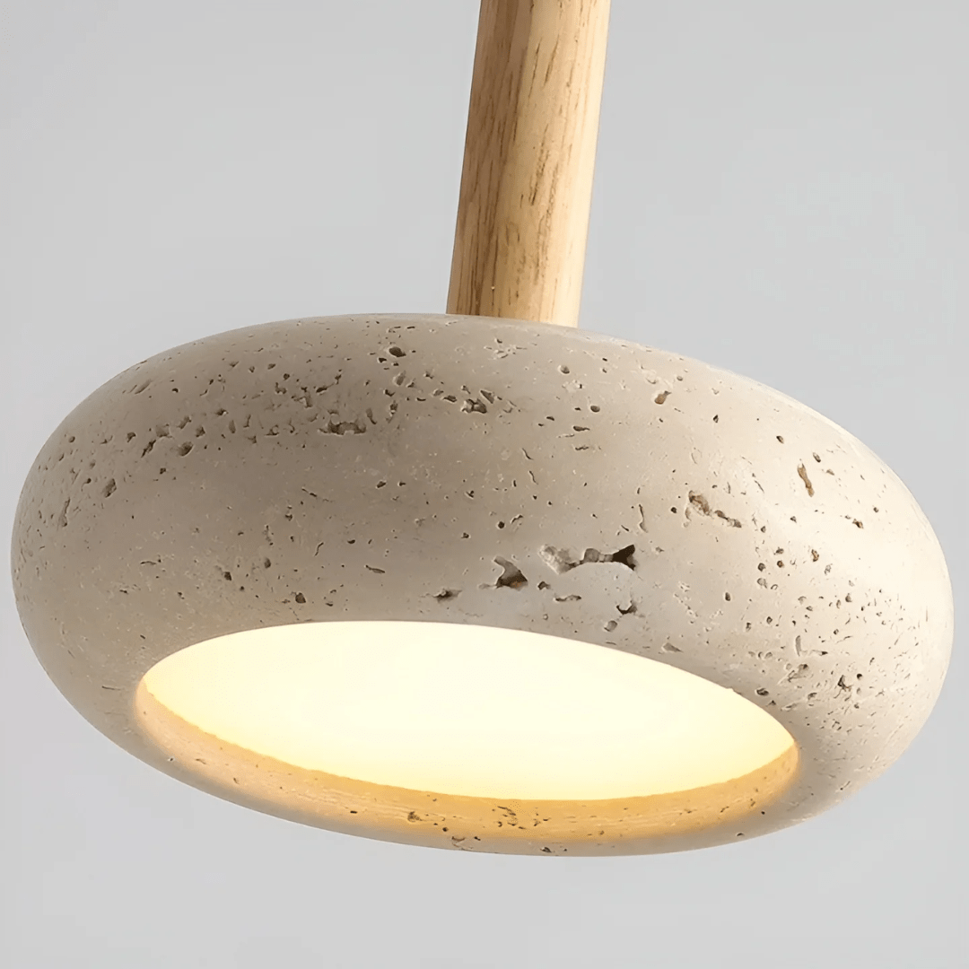 BowLift | LED Retro Ceiling Light made of Stone & Wood
