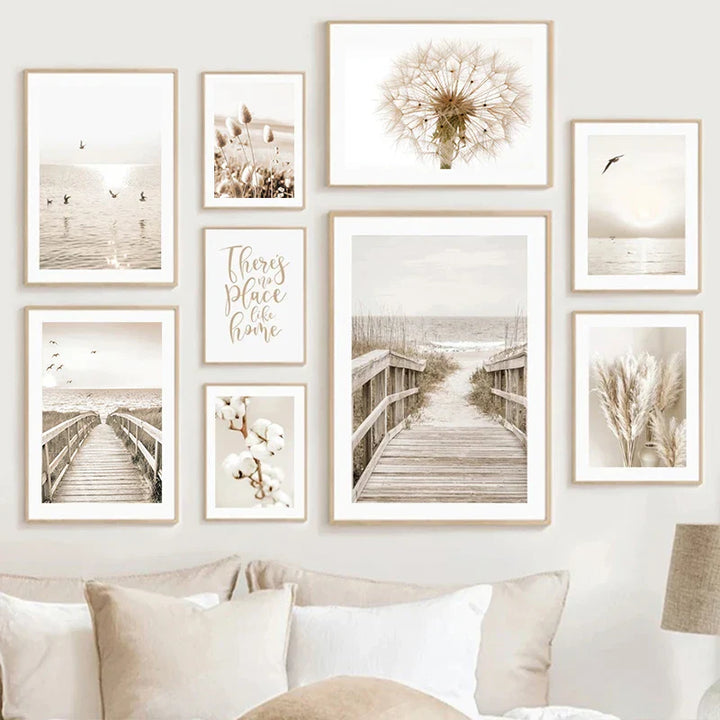 Tranquil Beach Landscape Gallery Wall Art Fine Art Canvas Prints Inspirational Pictures Of Calm For Living Room Bedroom Art Decor | Bowlift