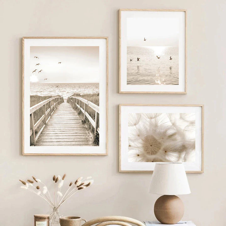 Tranquil Beach Landscape Gallery Wall Art Fine Art Canvas Prints Inspirational Pictures Of Calm For Living Room Bedroom Art Decor | Bowlift