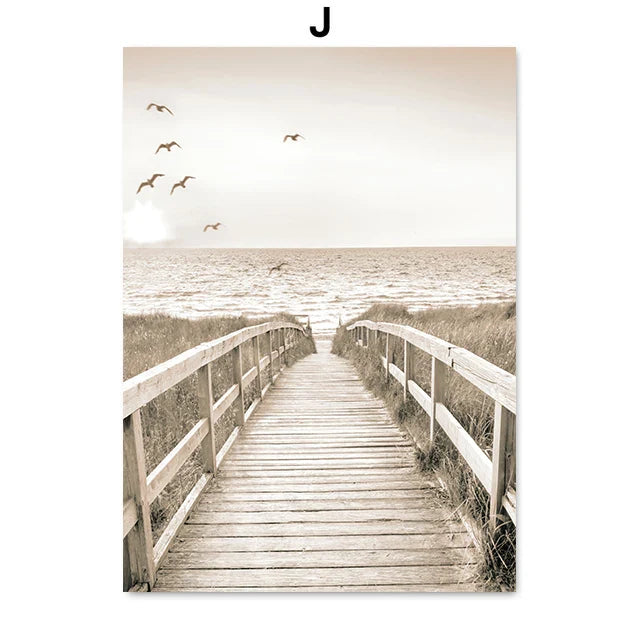 Tranquil Beach Landscape Gallery Wall Art Fine Art Canvas Prints Inspirational Pictures Of Calm For Living Room Bedroom Art Decor | Bowlift