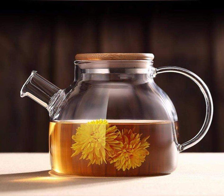 Transparent borosilicate glass teapot Bowlift