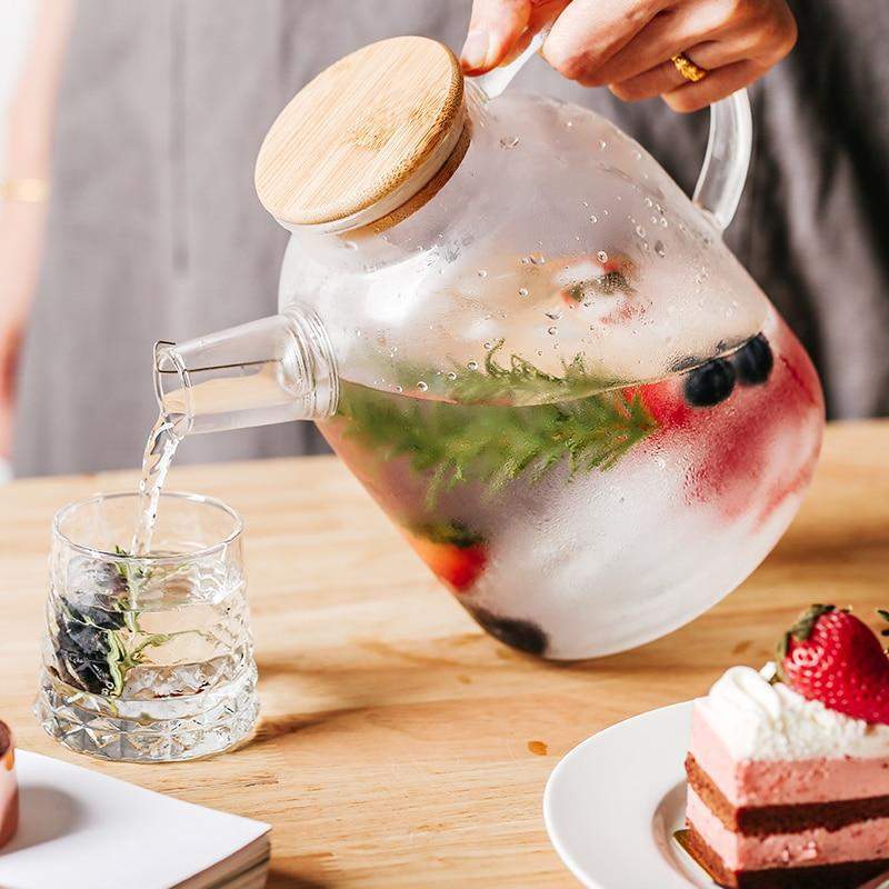 Transparent borosilicate glass teapot Bowlift