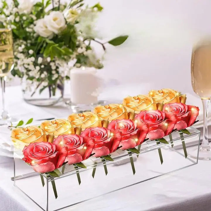 BowLift | Transparent Acrylic Flower Vase – 16-Hole Design