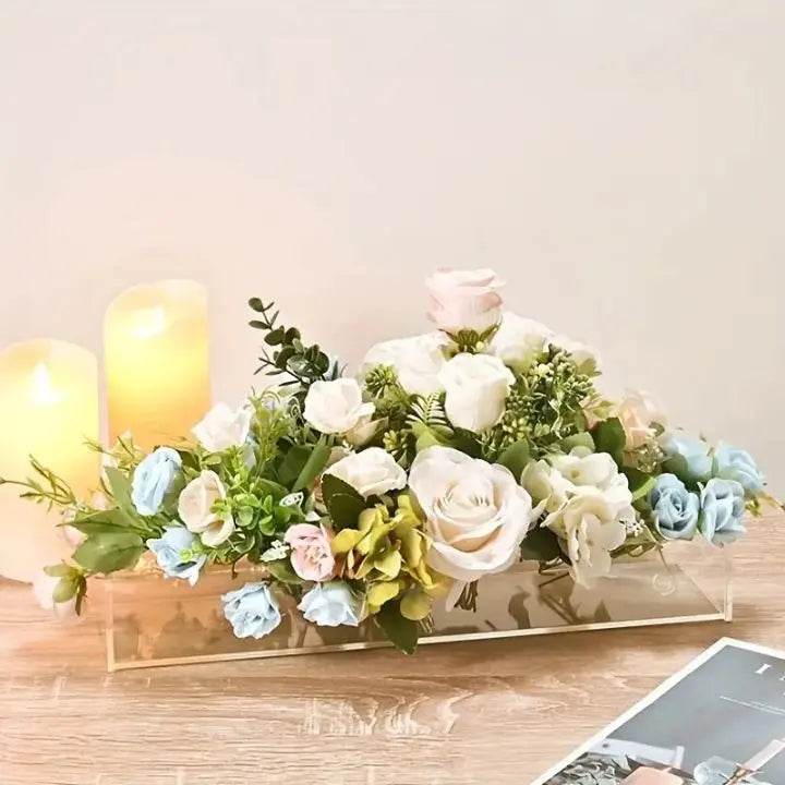 BowLift | Transparent Acrylic Flower Vase – 16-Hole Design