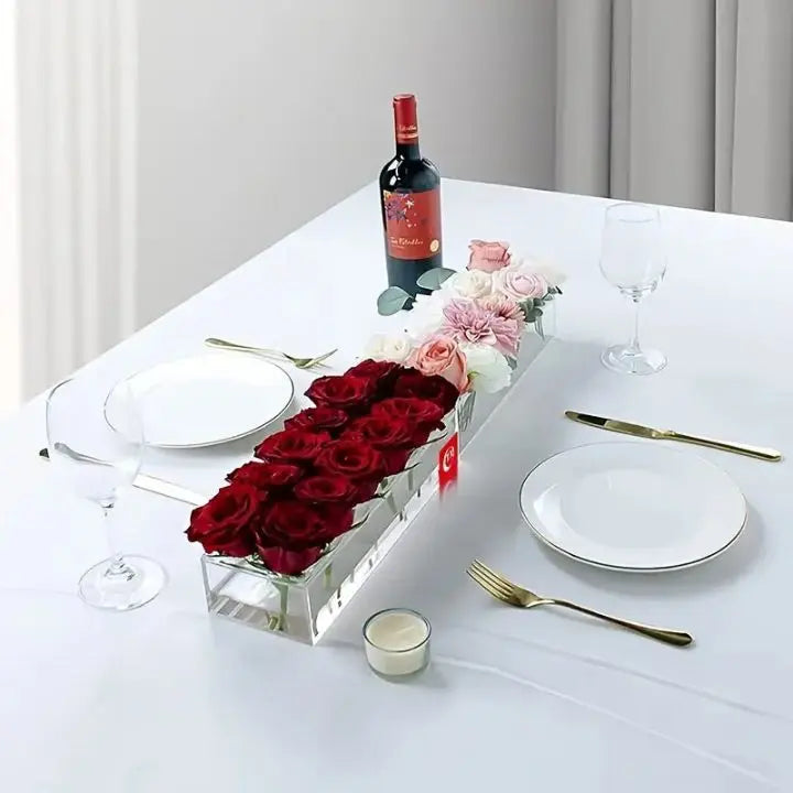 BowLift | Transparent Acrylic Flower Vase – 16-Hole Design