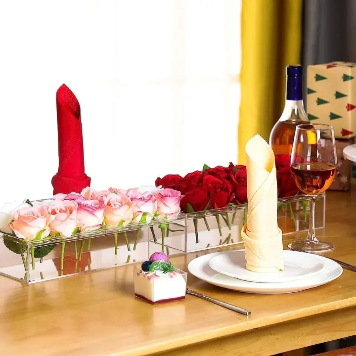 BowLift | Transparent Acrylic Flower Vase – 16-Hole Design