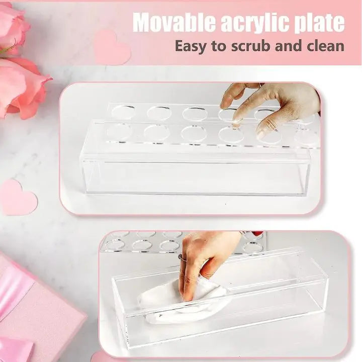 BowLift | Transparent Acrylic Flower Vase – 16-Hole Design