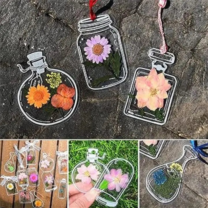 BowLift | Transparent Flower Bookmarks – 80-piece DIY Set