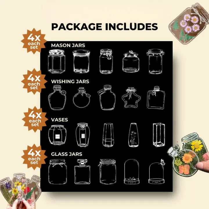 BowLift | Transparent Flower Bookmarks – 80-piece DIY Set