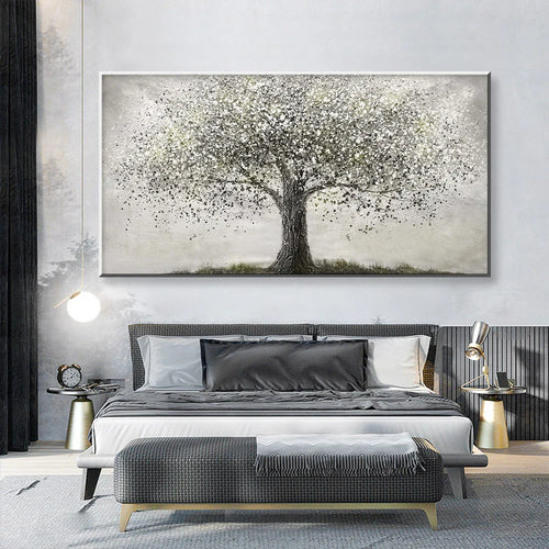 Tree Of Life Wall Art Fine Art Canvas Print Modern Black and White Poster Picture For Living Room Bedroom Home Office Art Decor | Bowlift