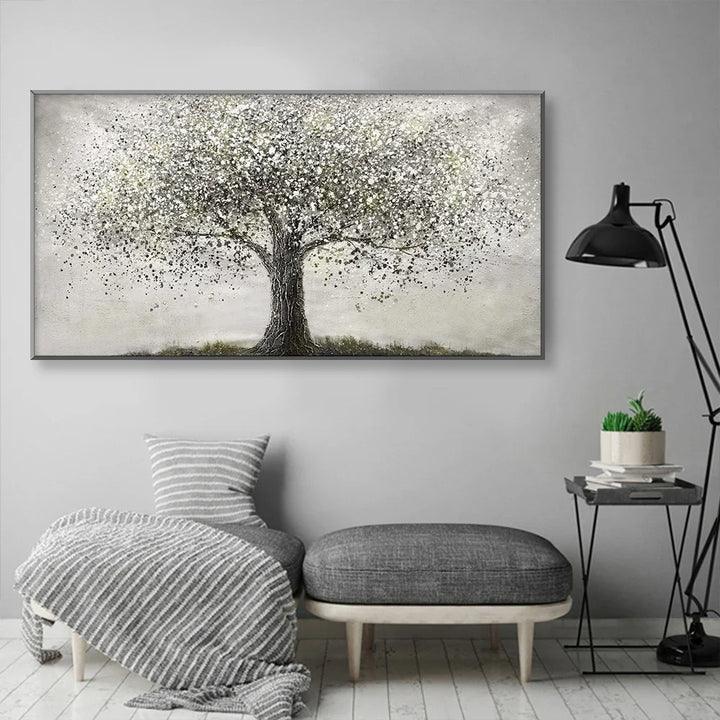 Tree Of Life Wall Art Fine Art Canvas Print Modern Black and White Poster Picture For Living Room Bedroom Home Office Art Decor | Bowlift