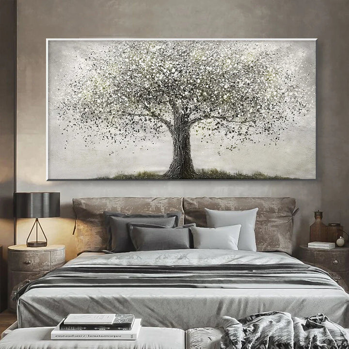 Tree Of Life Wall Art Fine Art Canvas Print Modern Black and White Poster Picture For Living Room Bedroom Home Office Art Decor | Bowlift