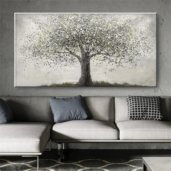 Tree Of Life Wall Art Fine Art Canvas Print Modern Black and White Poster Picture For Living Room Bedroom Home Office Art Decor | Bowlift