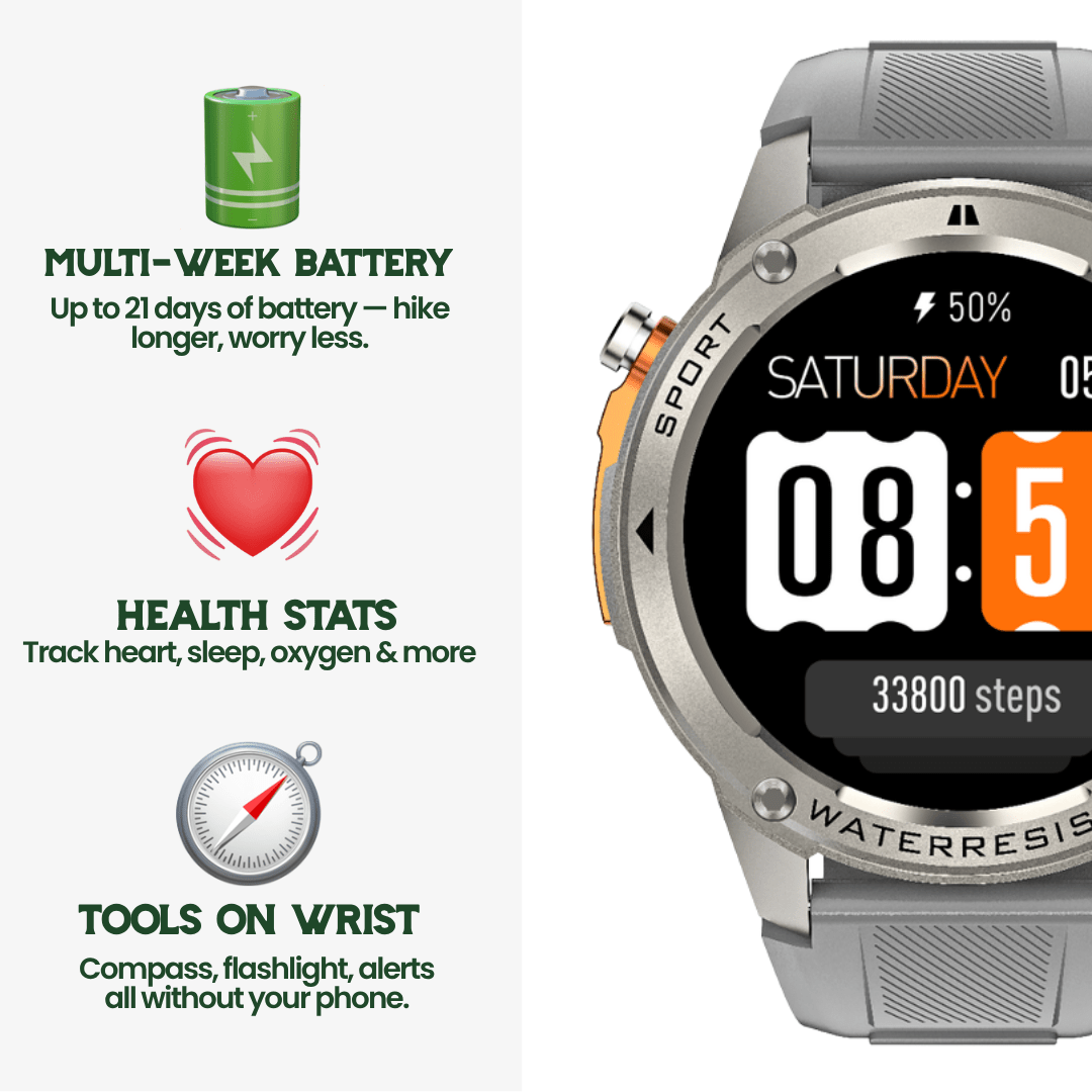 BowLift | Robust Outdoor Smartwatch with GPS and Health Monitoring