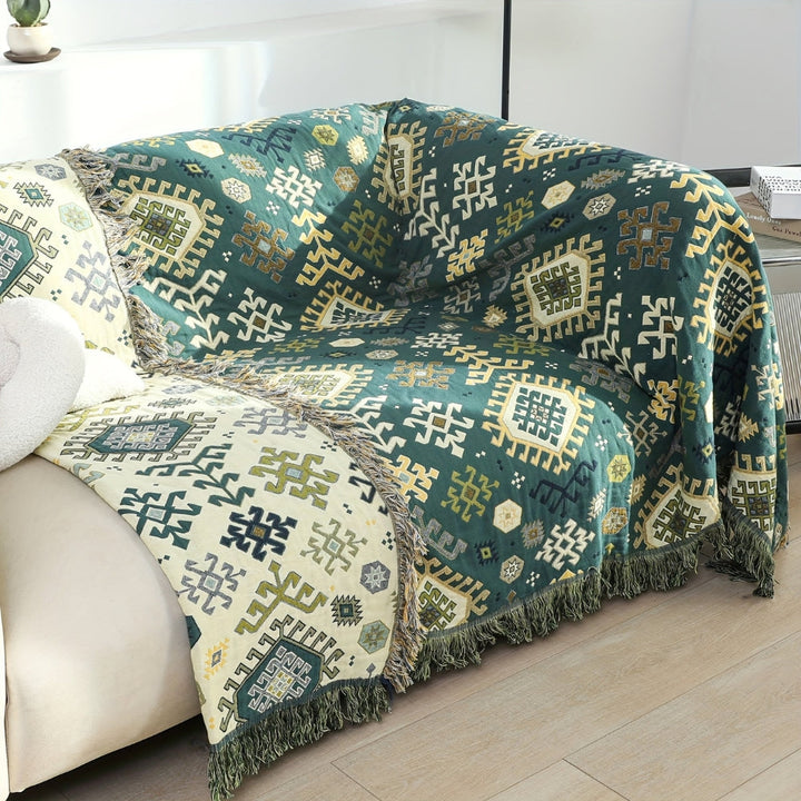 BowLift | Tribal-Inspired Soft Geometric Fringe Blanket
