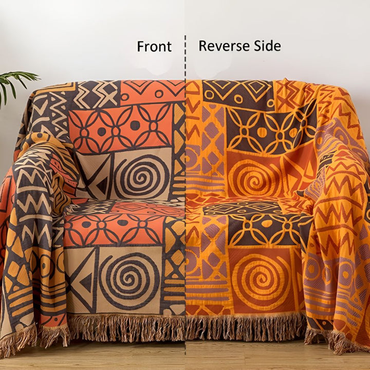 BowLift | Tribal Patchwork Reversible Tassel Cotton Blanket