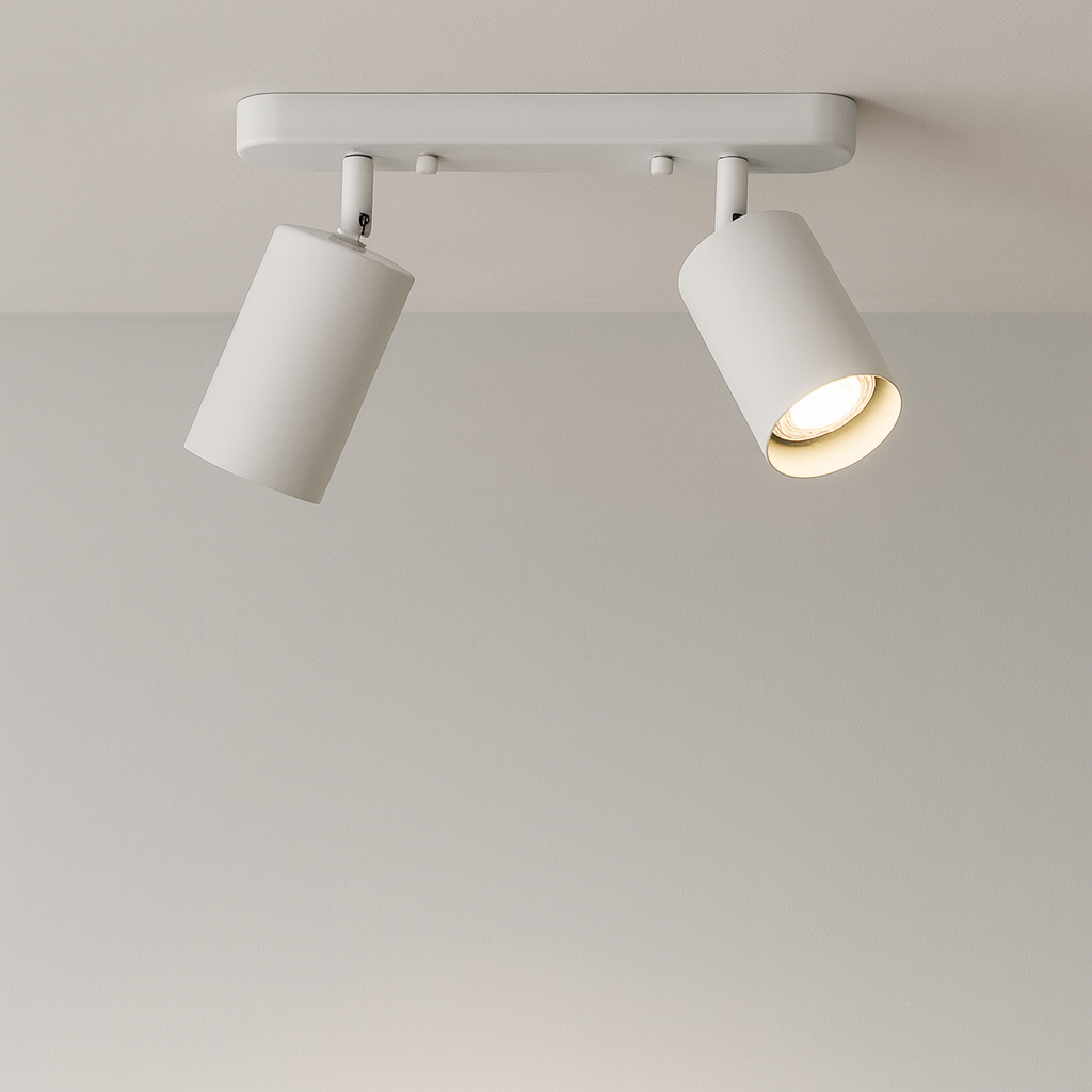 BowLift | TwinGlow Rotating Ceiling Lamp – Adjustable 2-Head Modern Spotlight
