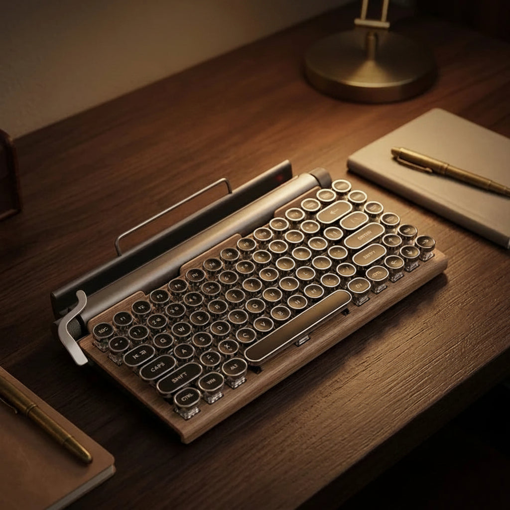 Retro Wireless Keyboard for Focused Work