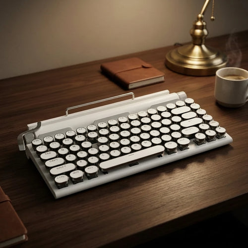 Retro Wireless Keyboard for Focused Work