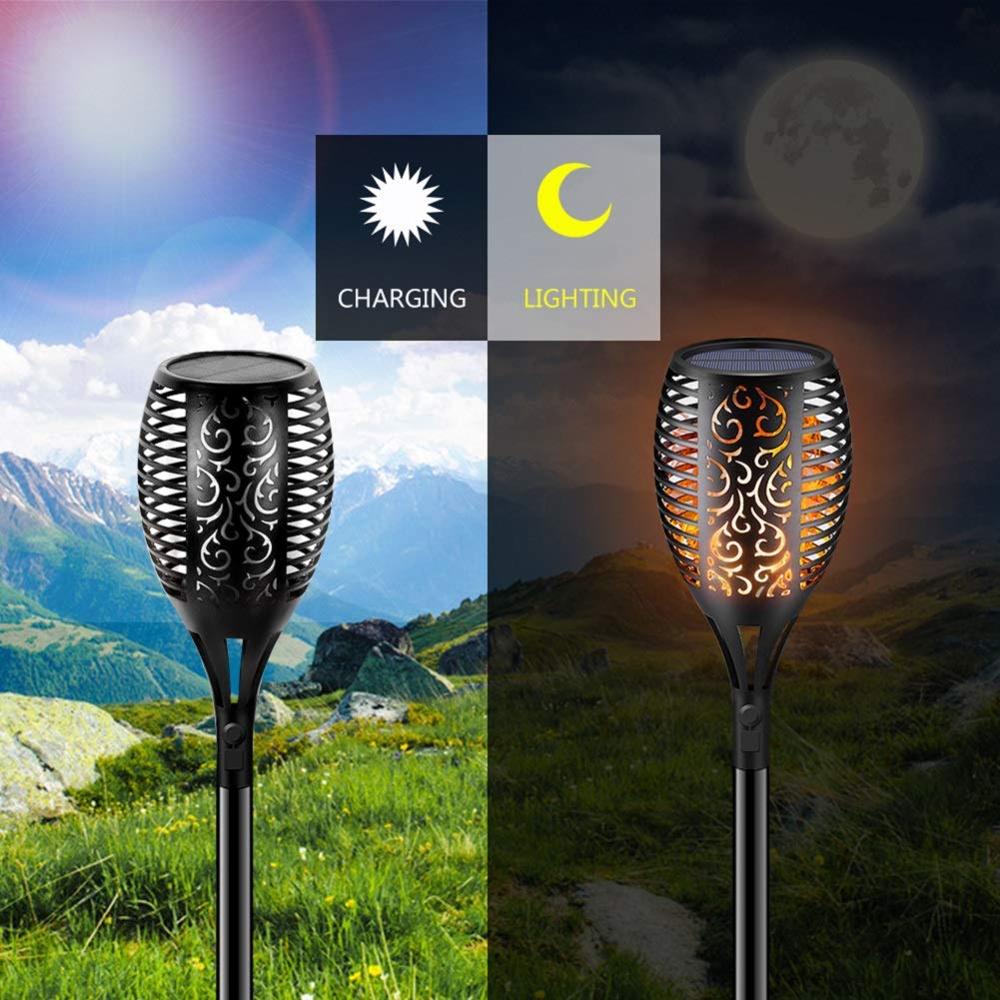 BowLift | LED Solar Garden Torches Deluxe 96 LED (4 pieces)