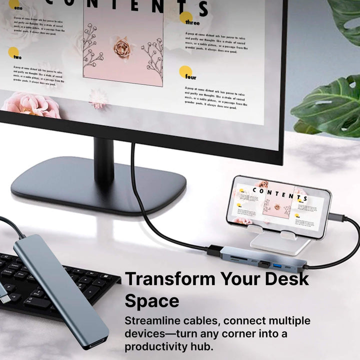 BowLift | USB-C To USB Adapter Hub & Multiport Adapter - MacBook Pro & Air Compatible - HDMI, USB, SD Card Reader & More