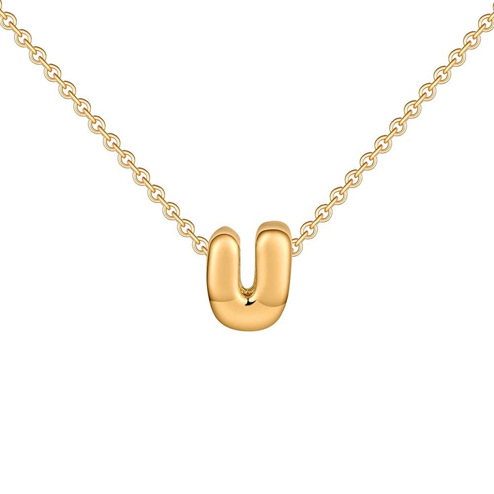 BowLift | Dainty Bubble Letter Initial Necklace