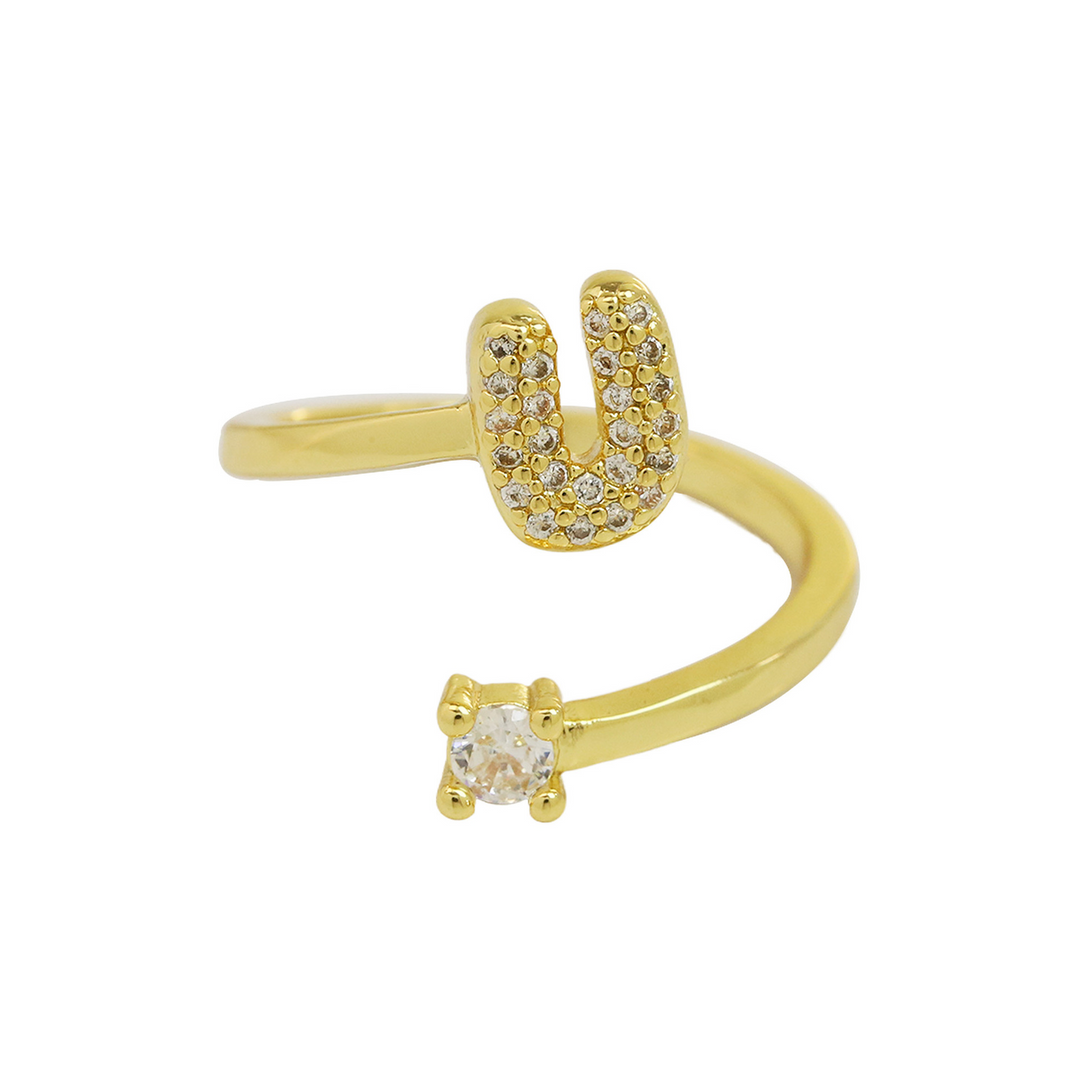 BowLift | Dainty Bubble Diamond Wrap Initial Ring