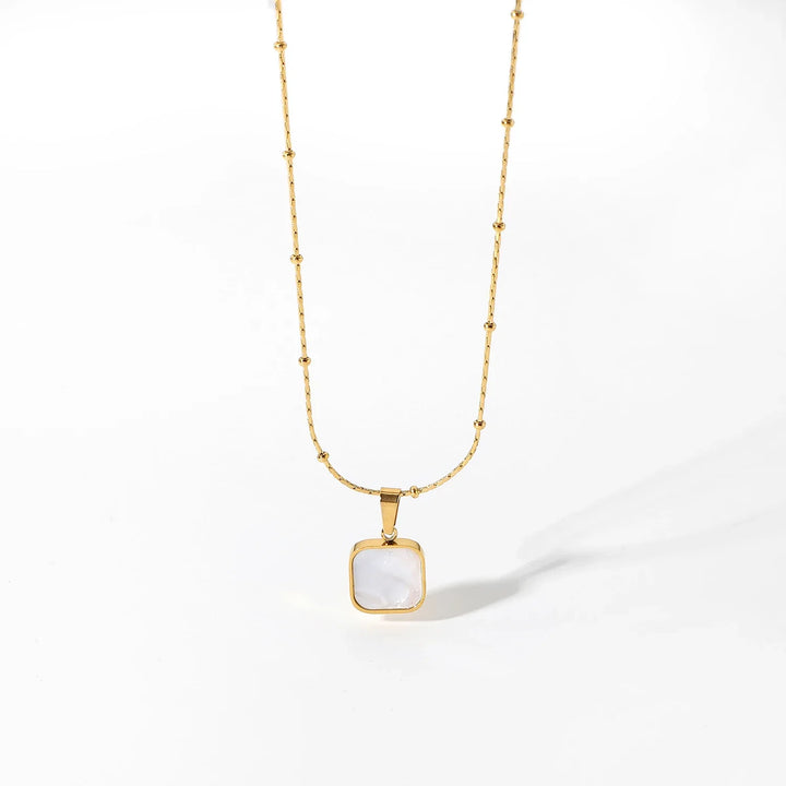 BowLift | Dainty Shell Square Satellite Chain Necklace