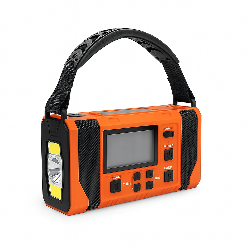 Ultra Emergency Radio – Portable Emergency Radio with 10,000 mAh, Flashlight, Reading Light and Solar Panel | Bowlift