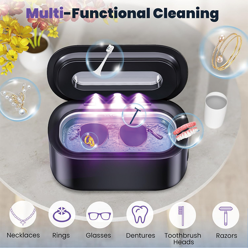 BowLift | Ultrasonic Cleaner, 48Khz 12oz Professional Ultrasonic Cleaner for Eyeglasses, Rings, Necklaces, Watches, Dentures