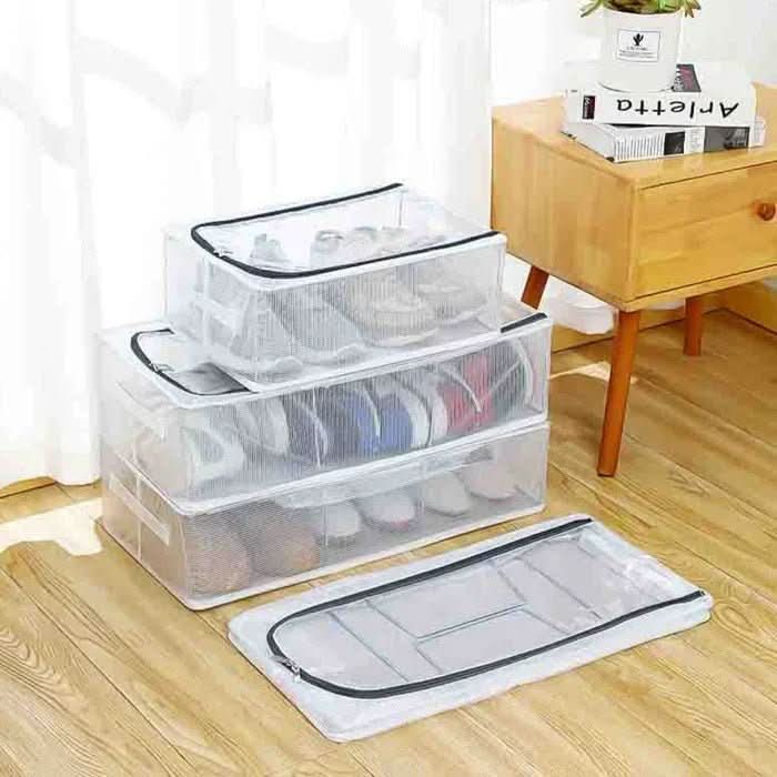 BowLift | Stackable shoe box with window, ventilation & waterproof protection