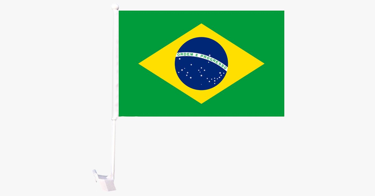 BowLift | Brazil Flag Car Pole Decoration – Let your car say patriotic!