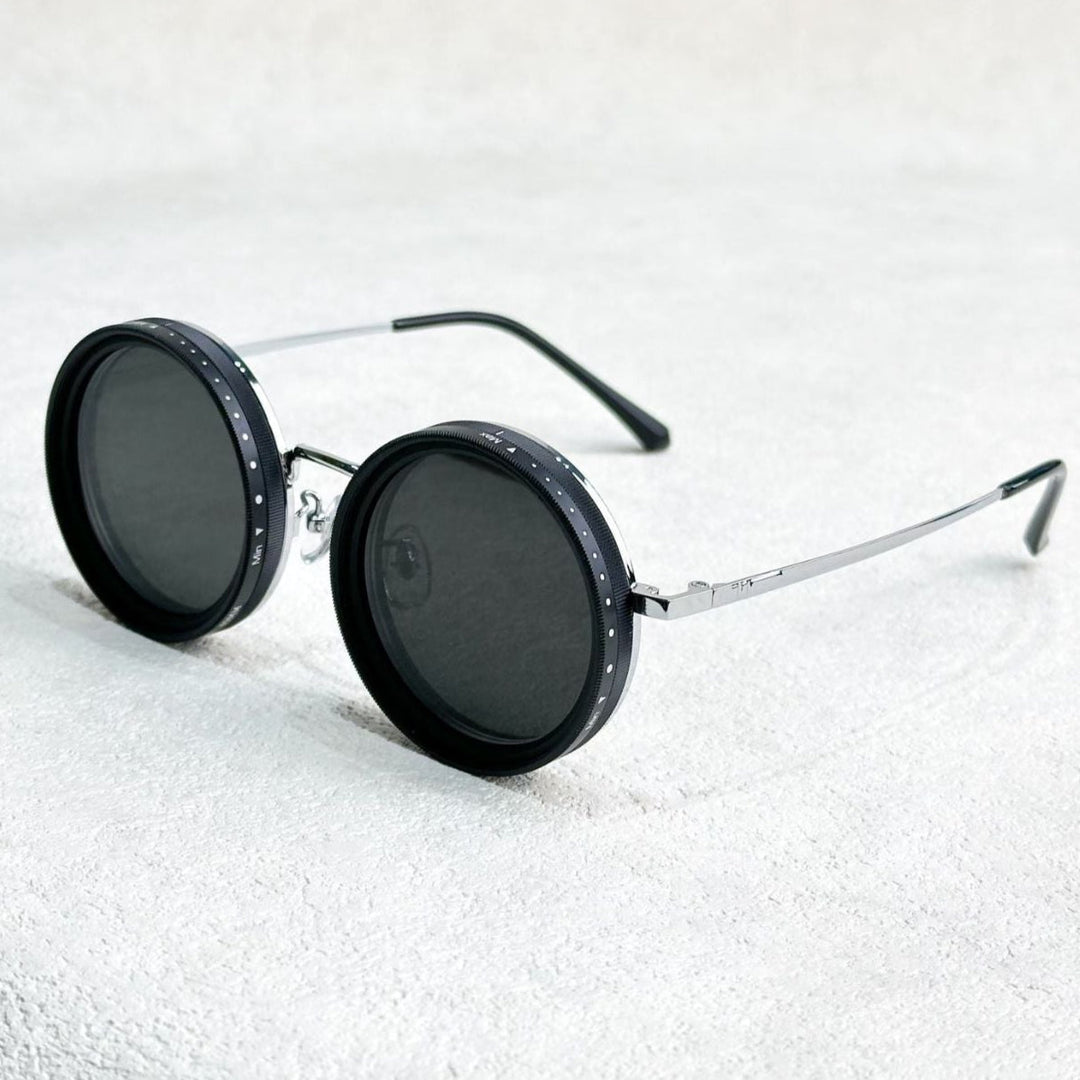 BowLift | Unisex Round Polarised Sunglasses – Adjustable Light Reduction – Premium Metal Frame