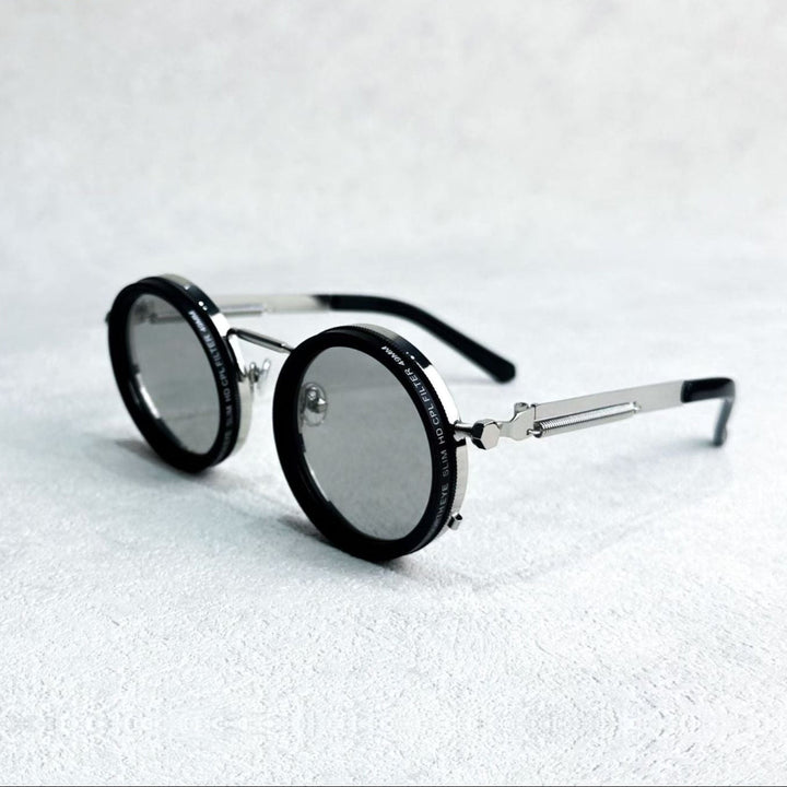 BowLift | Unisex Round Polarised Sunglasses – Adjustable Light Reduction – Premium Metal Frame