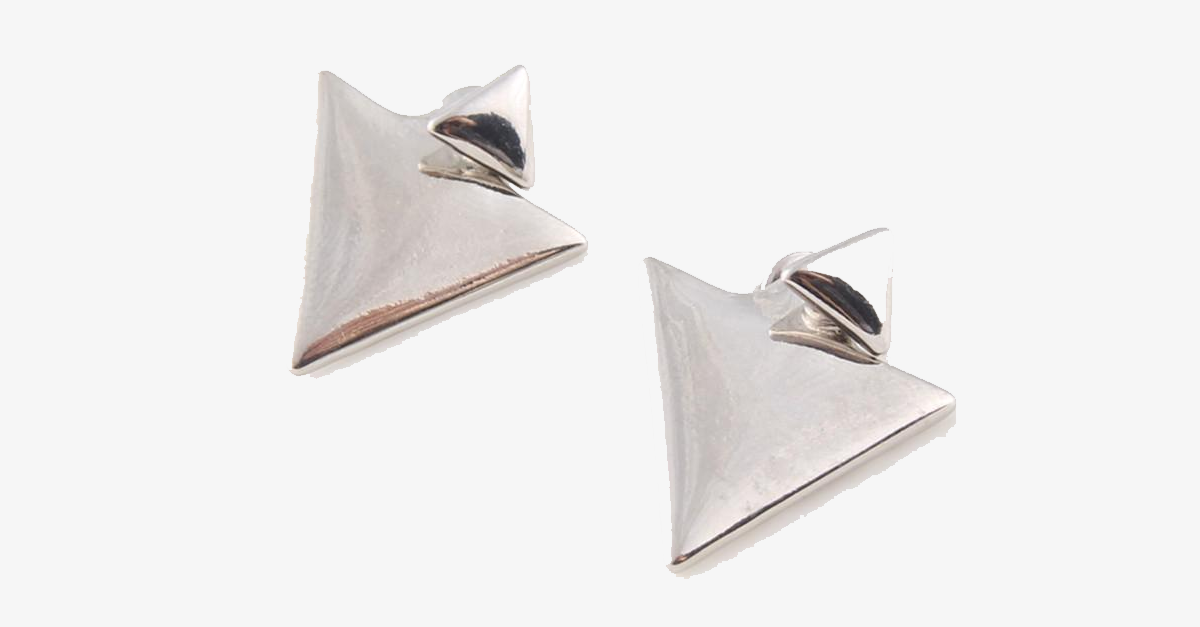 BowLift | Double triangle stud earrings - Fashionable multicolor set of two
