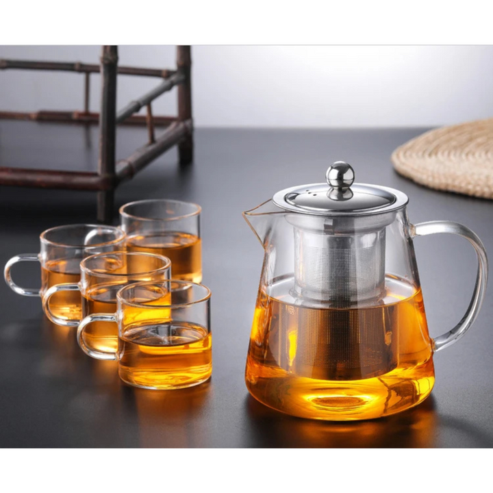 BowLift | Teekanne Claritéa | Borosilicate glass | With stainless steel filter & wooden lid | Heat resistant & dishwasher safe