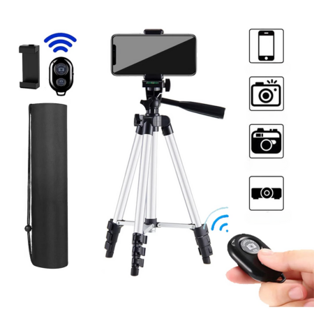 BowLift | Universal Lightweight Tripod Stand with Bluetooth Remote for Smartphones and DSLRs