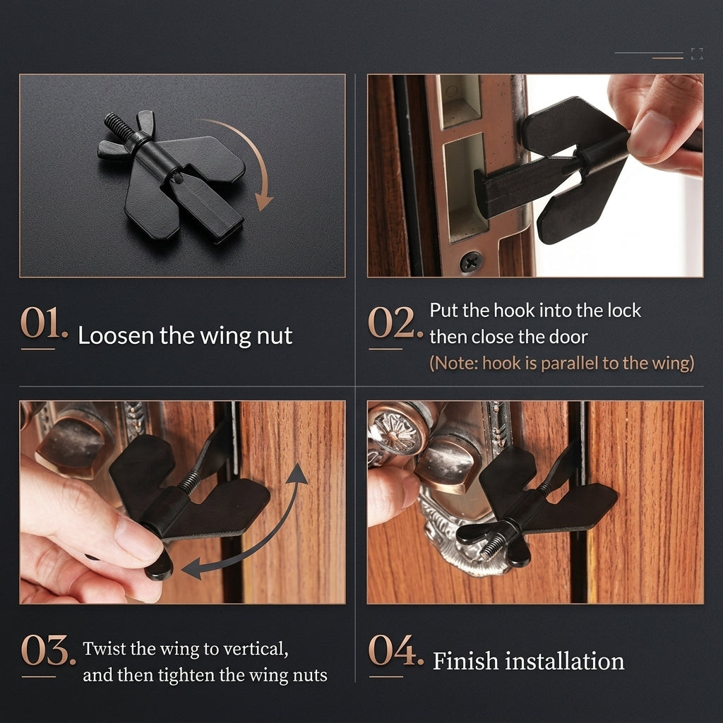 Portable Travel Security Door Stopper Lock | Bowlift