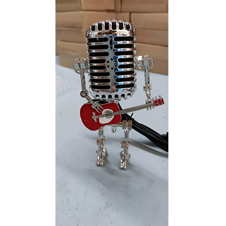 Robot lamp with guitar – LED decor in vintage style for desk | Bowlift